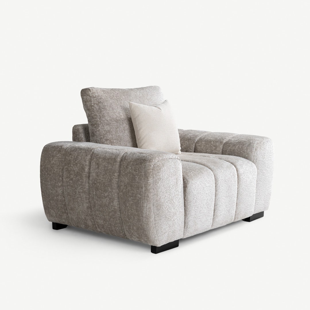 Dellia 1 Seater Sofa Silver