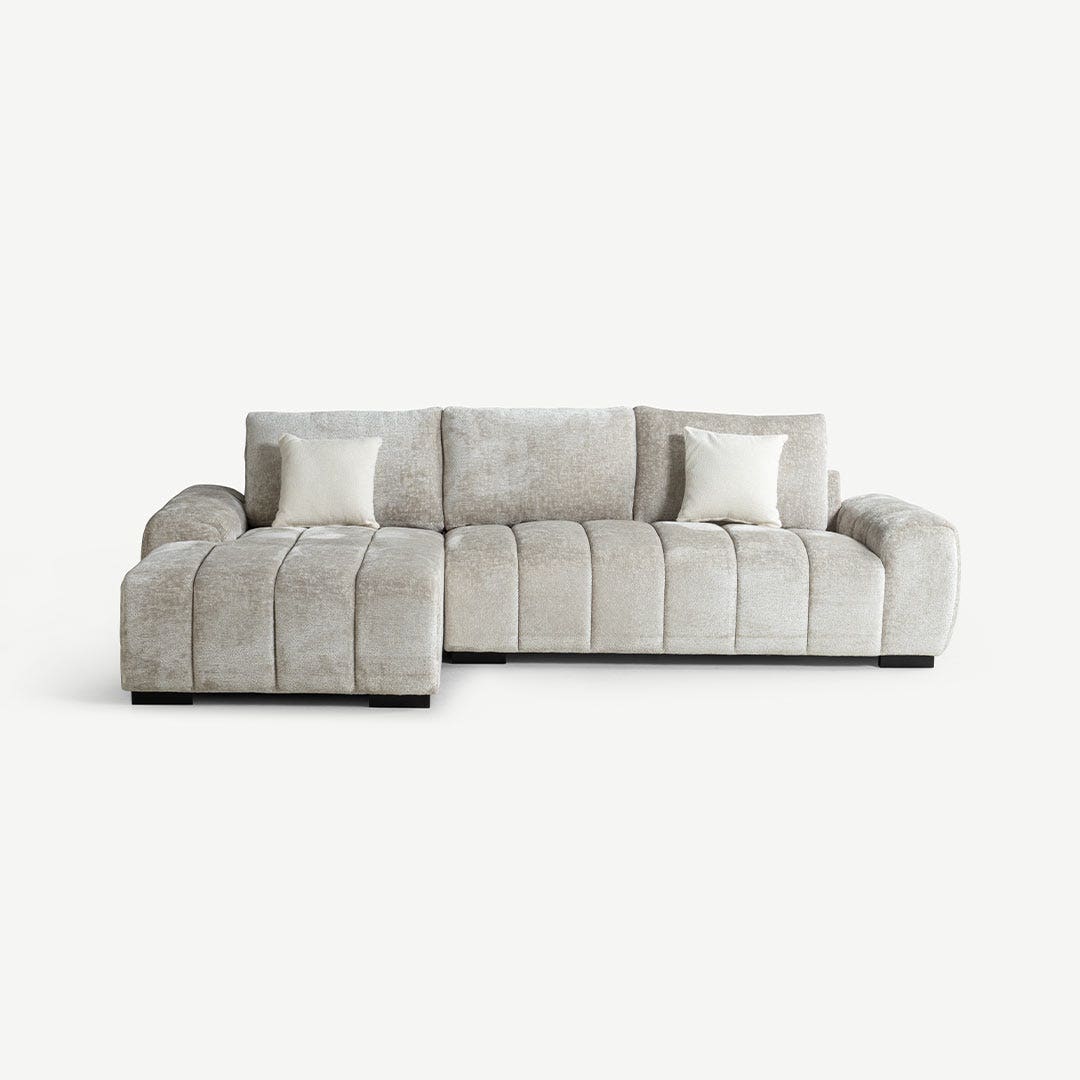 Dellia Left Corner Sofa Silver