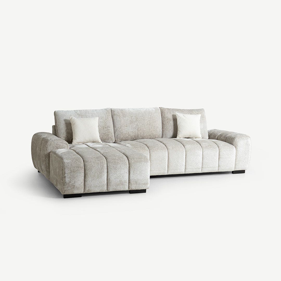 Dellia Left Corner Sofa Silver
