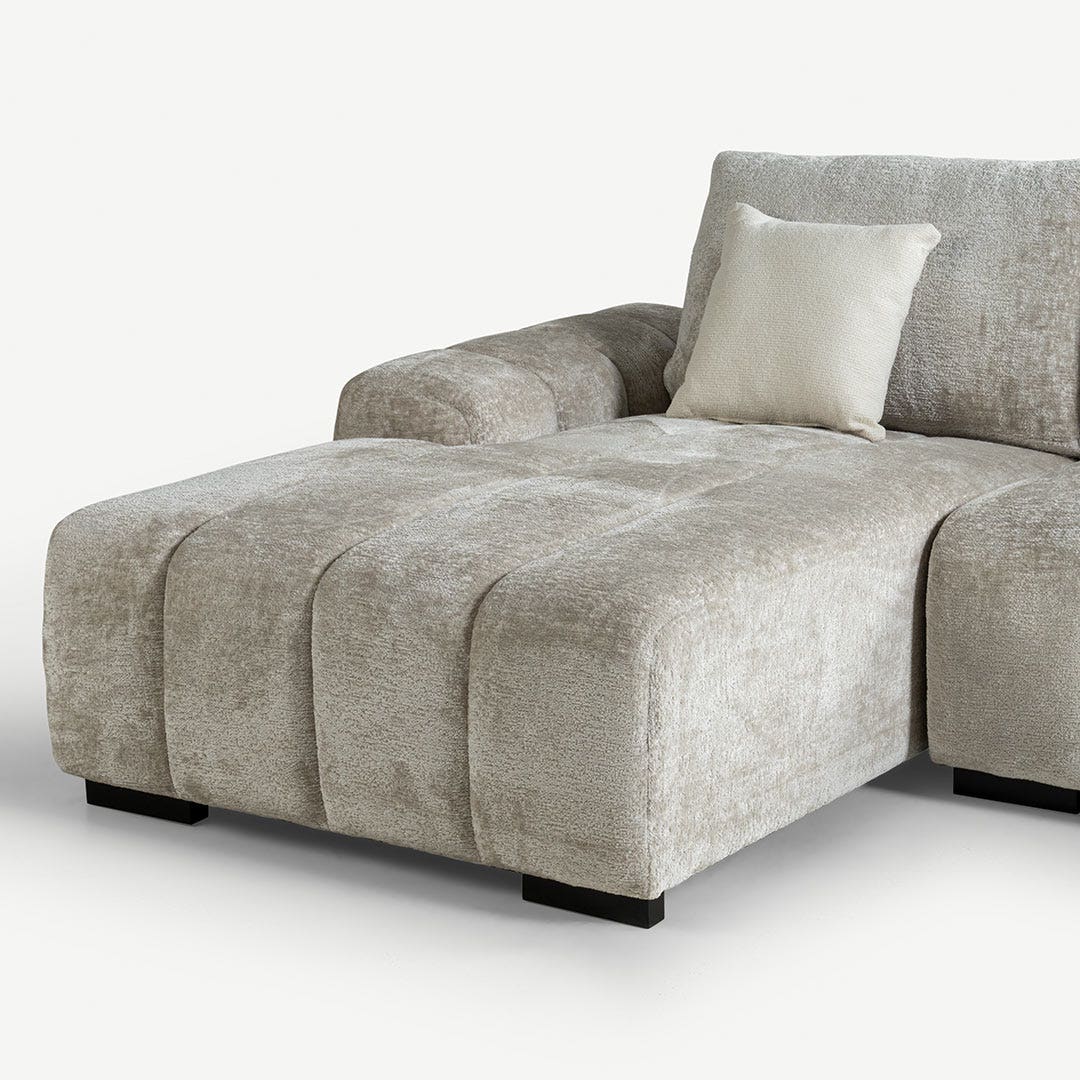 Dellia Left Corner Sofa Silver