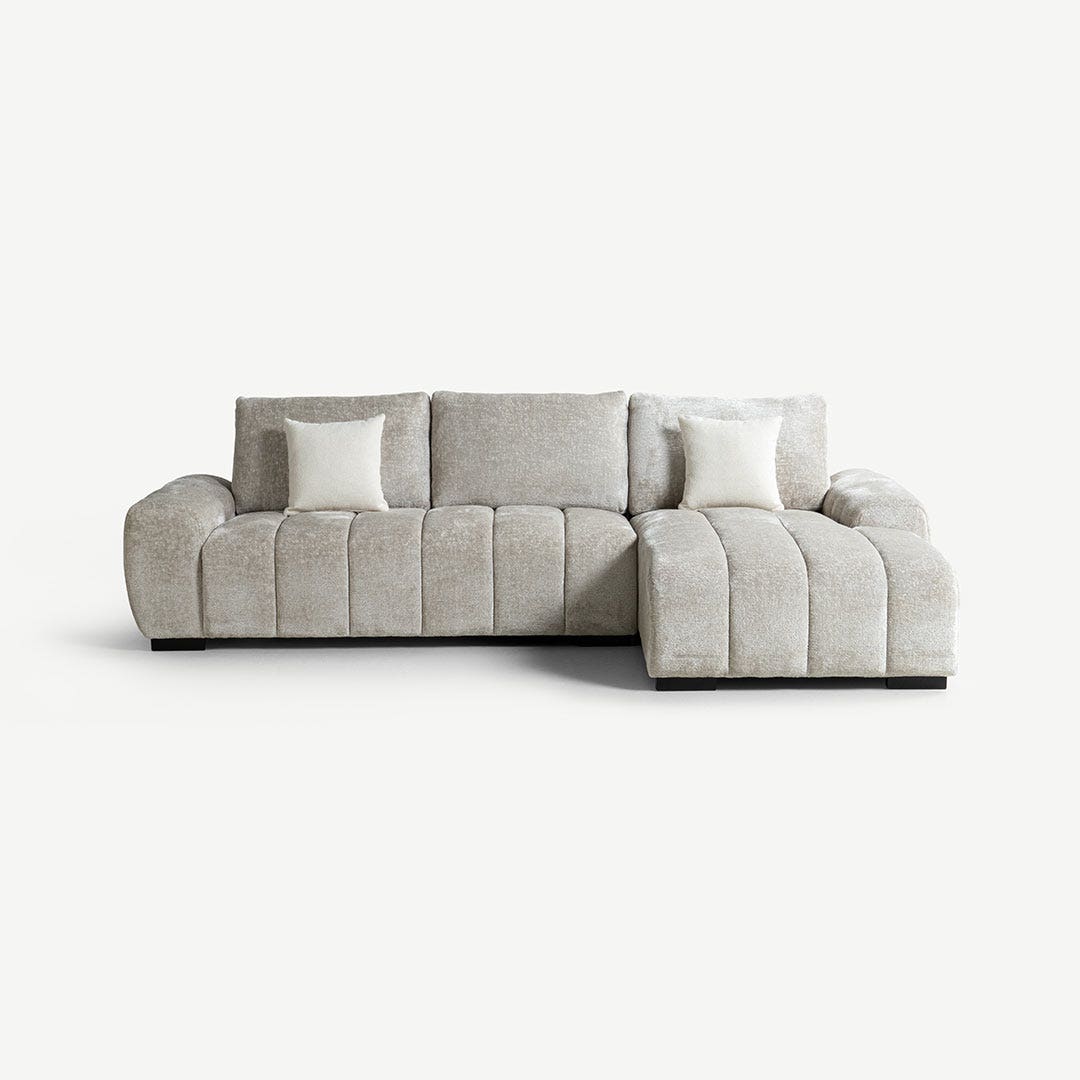 Dellia Right Corner Sofa Silver