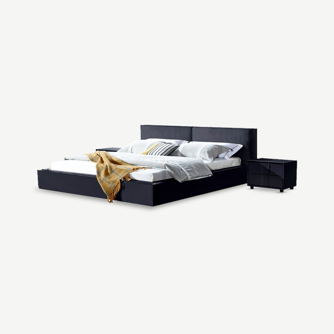 Denva King Bed 180x200 Navy Blue