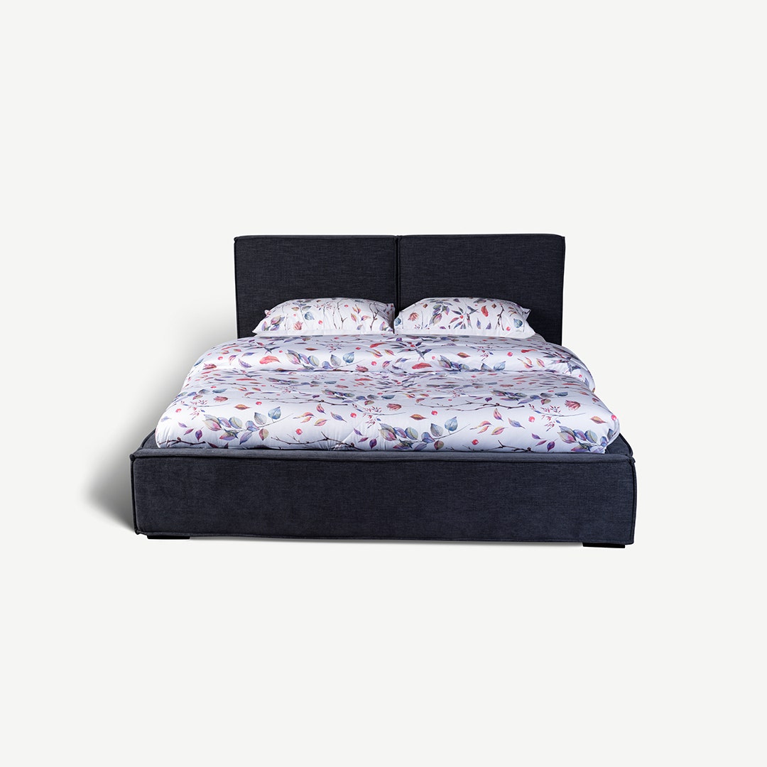 Denva Queen Bed 160x200 Navy Blue