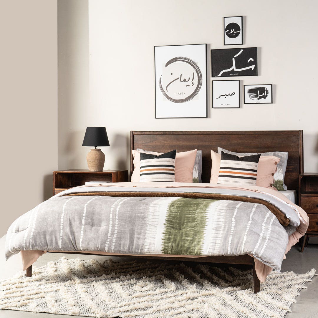 سرير كينج ديسموند 180×200 سم - جوزي غامق