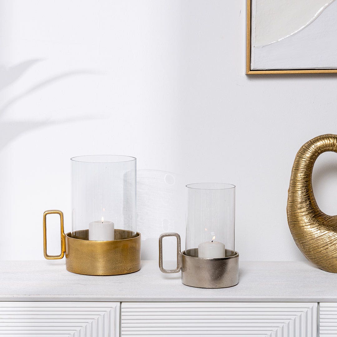 Doltan Pillar Candle Holder W/Handle