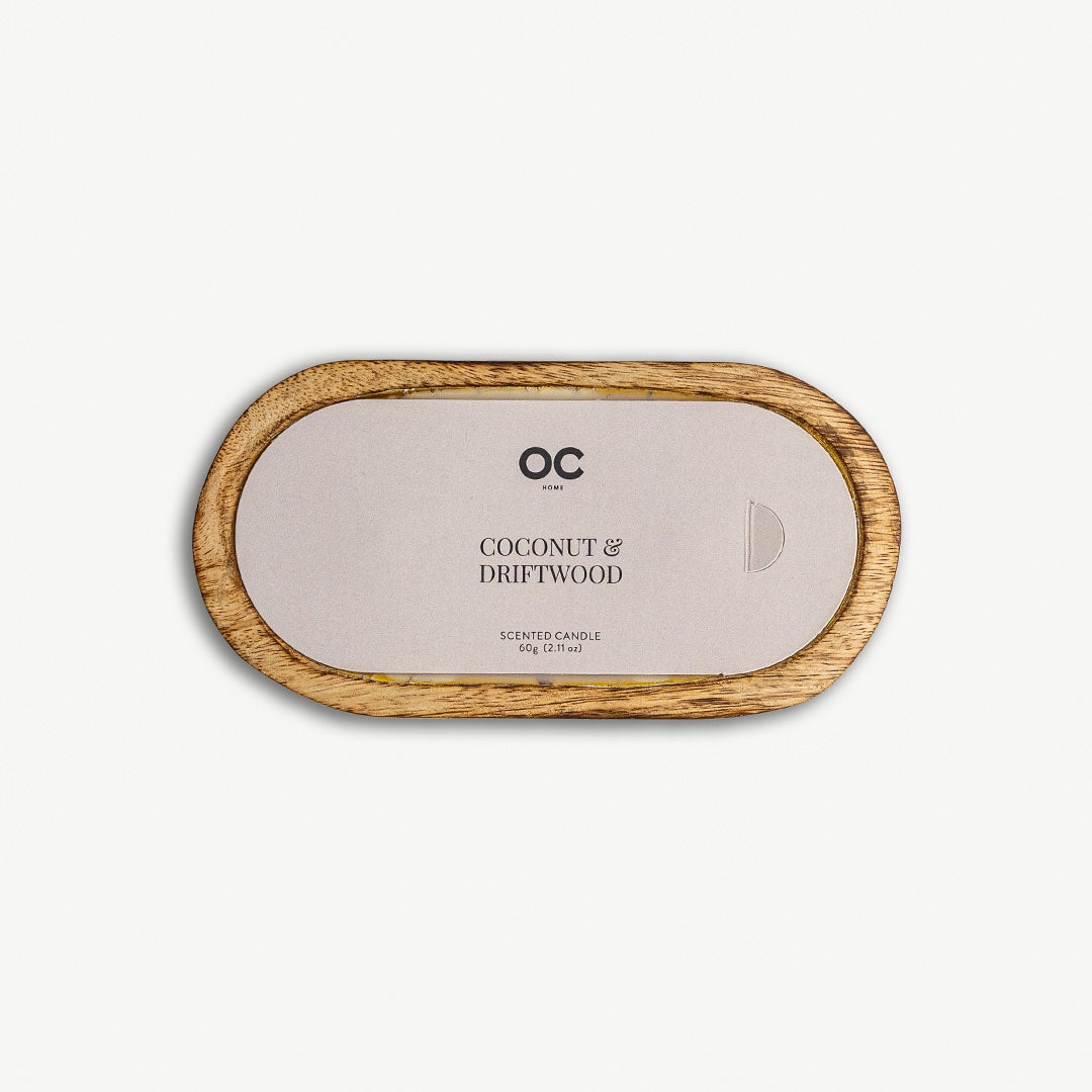 دورا صينية شموع من خشب الجوز والخشب الطافي - صغيرة