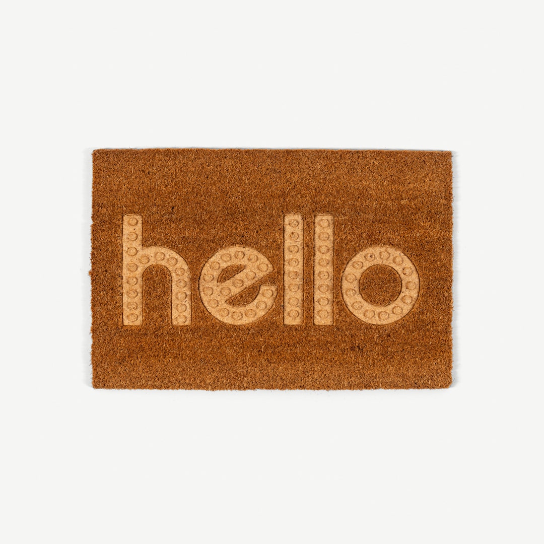 Dotted Hello Embossed Door Mat -40x60cm