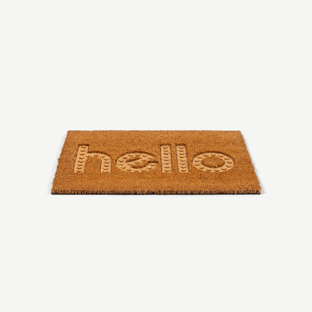 Dotted Hello Embossed Door Mat -40x60cm