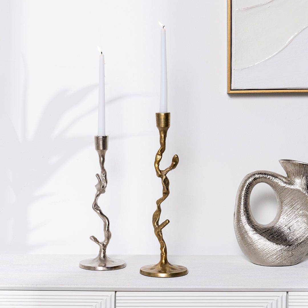 Elior Branch Candle Holder -Silver