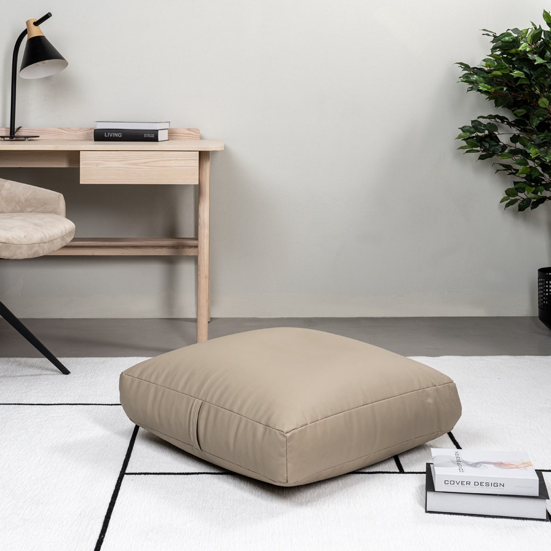 Erdee Bean Bag Foot Rest Ecru 65x65cm