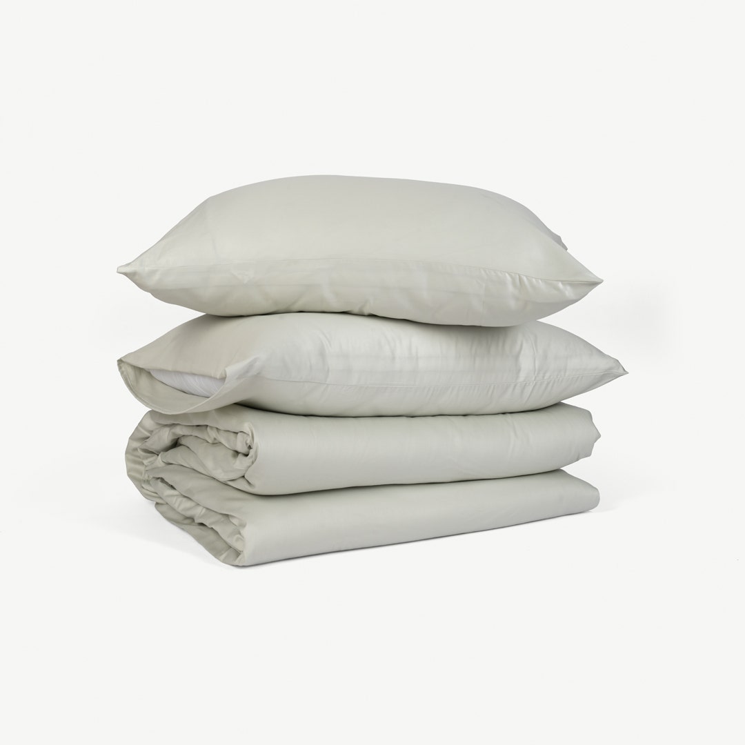 Esther Duvet Cover Set 200x200cm- Sage
