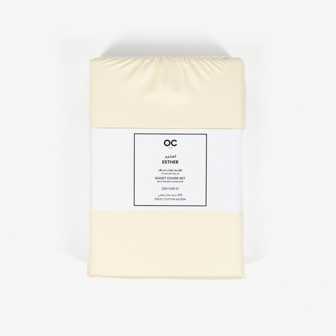 Esther Duvet Cover Set 220x260cm- Ivory