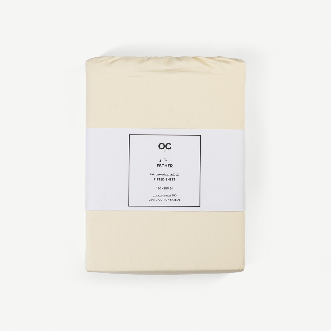 Esther Fitted Sheet 200x200cm- Ivory