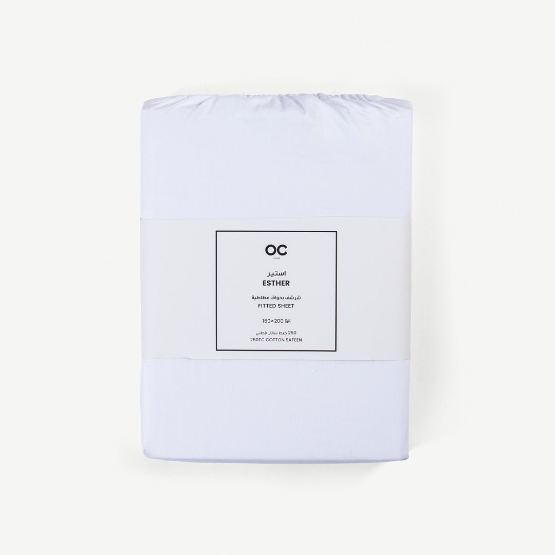 Esther Fitted Sheet 200x200cm- White