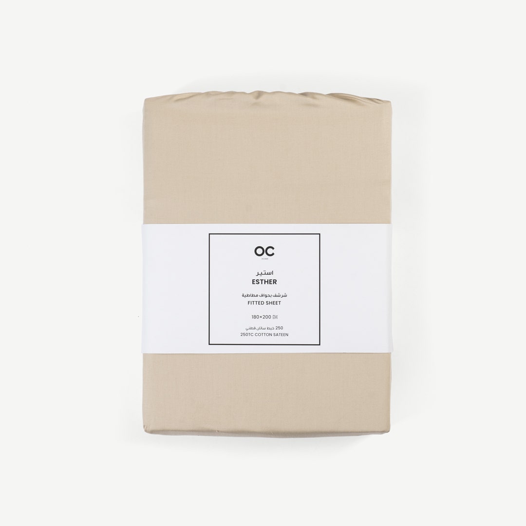 Esther Fitted Sheet 160x200cm- Sand