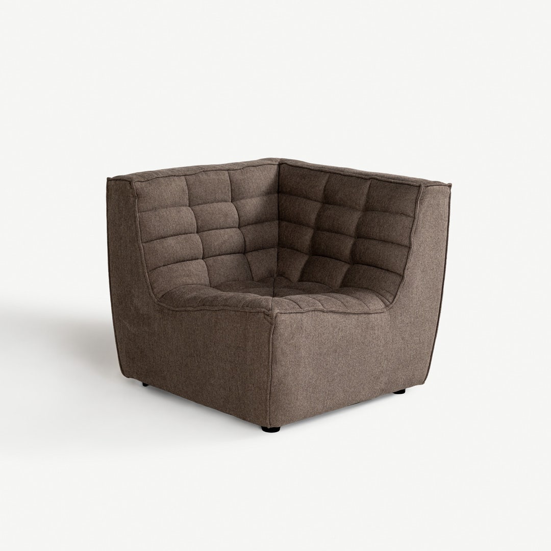 إيفان طقم كنبة مقعدين - بني باهت