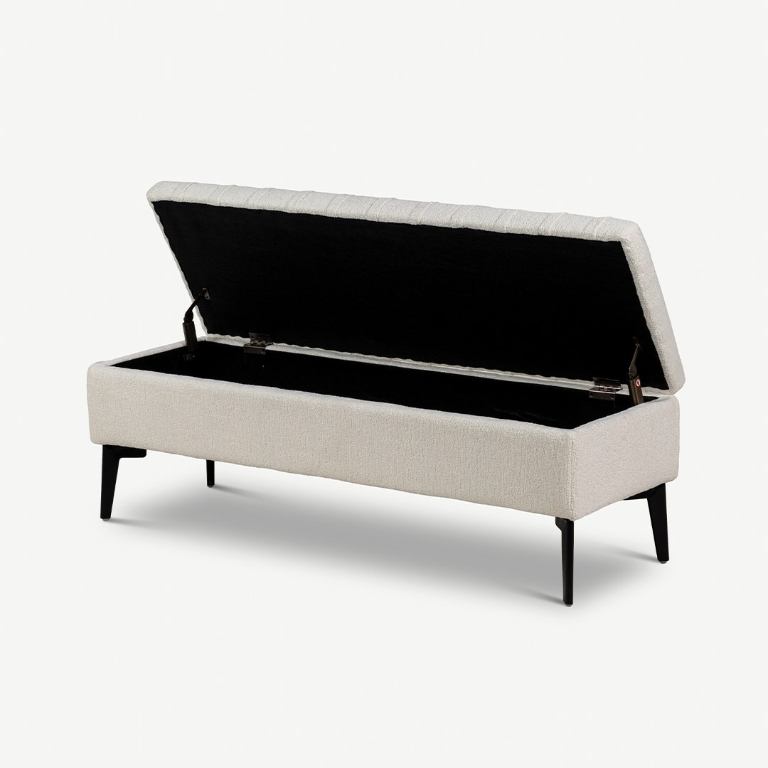 Finland Bench with Storage Ivory