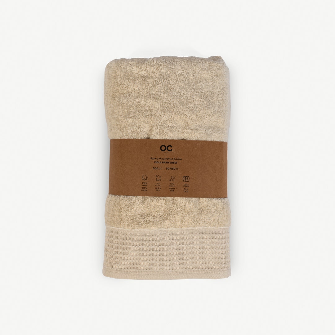 Fiola Bath Sheet Ivory -90x150cm