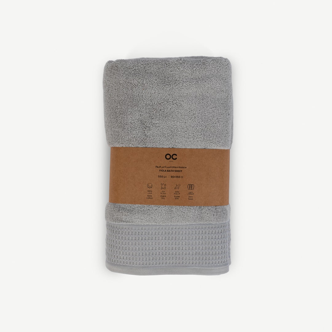 Fiola Bath Sheet Pastel Grey -90x150cm