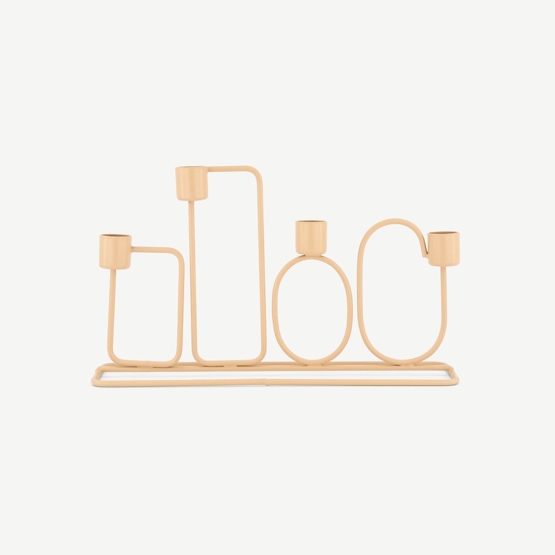 Fiora Quad Candle Holder -Sand