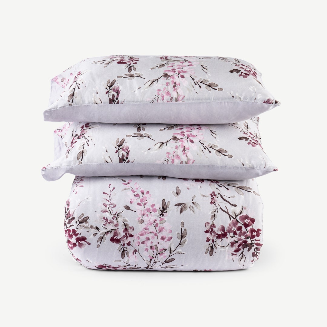 Fiore Printed Comforter Set -Grey