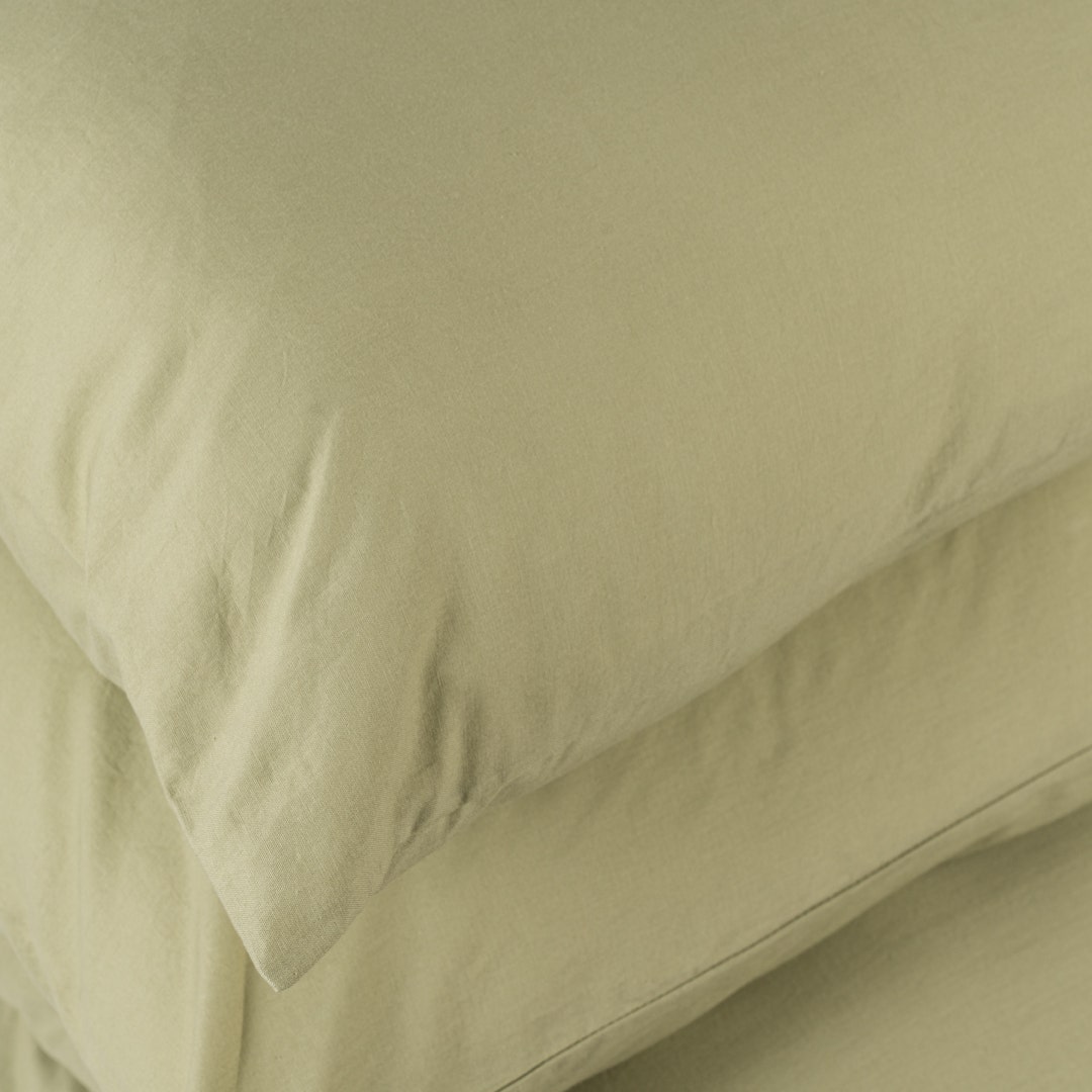 Gavin Wash Ctn Duvet Cover Set 160x200cm-Sage