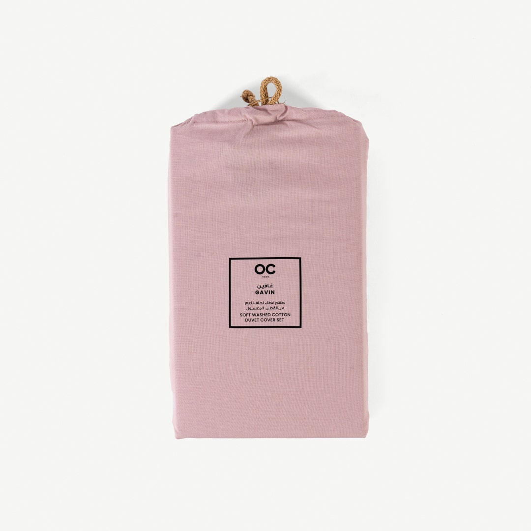 Gavin Wash Ctn Duvet Cover Set 260x220cm-Pink