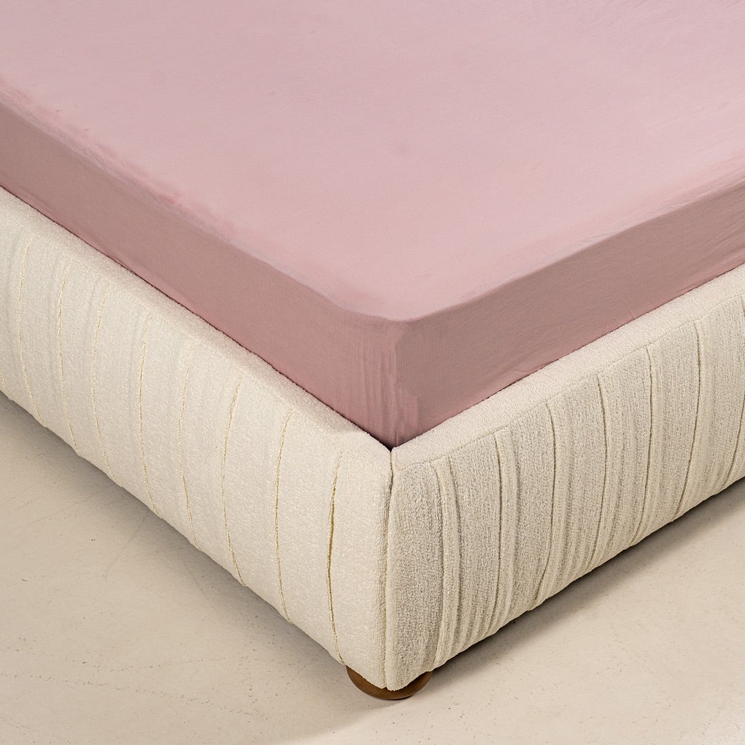 Gavin Wash Ctn Fitted Sheet 160x200cm-Pink