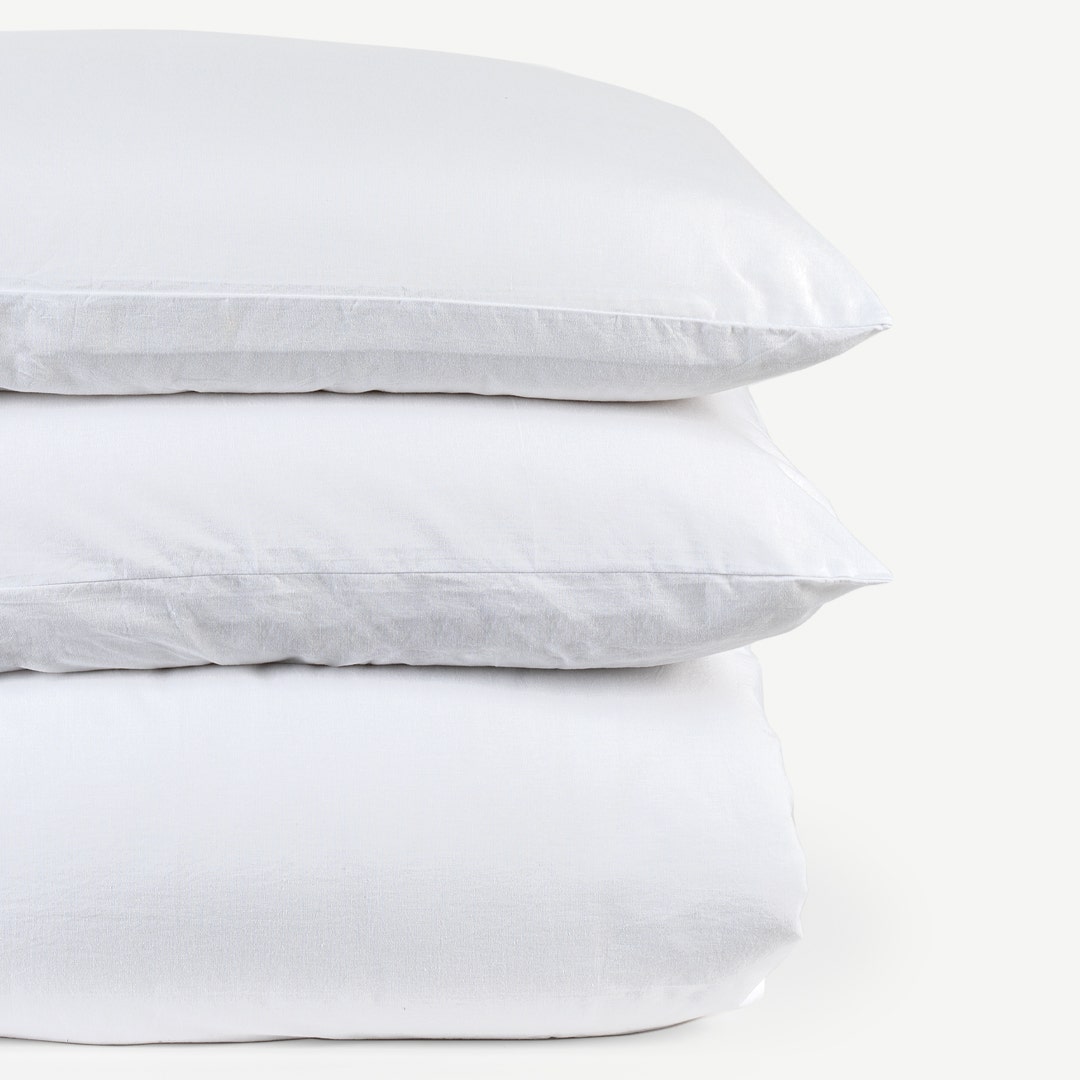 Gavin Washed Cotton Duvet Cover Set -White