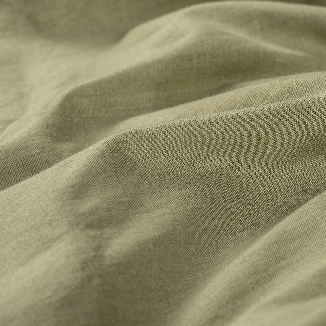 Gavin Washed Cotton Fitted Sheet -Sage