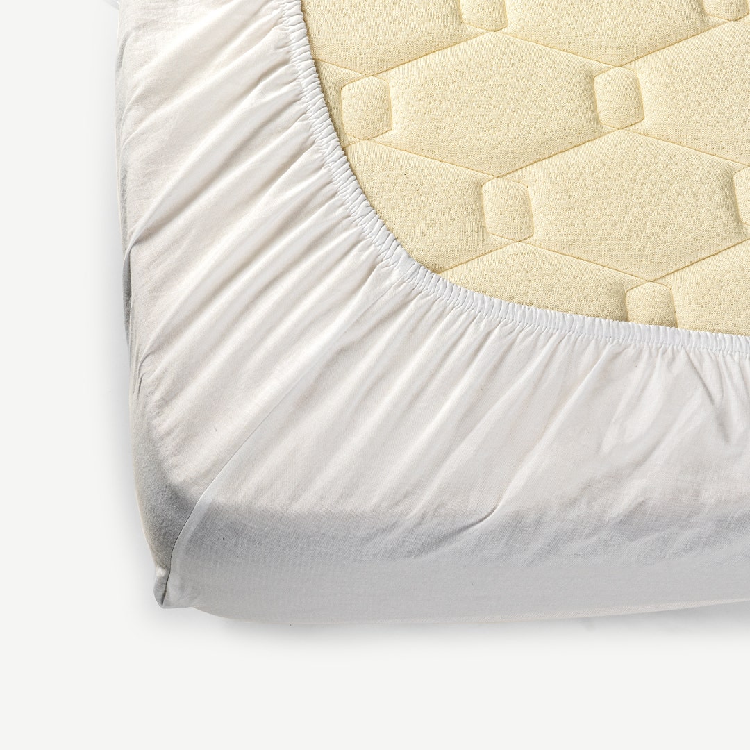 Gavin Washed Cotton Fitted Sheet -White