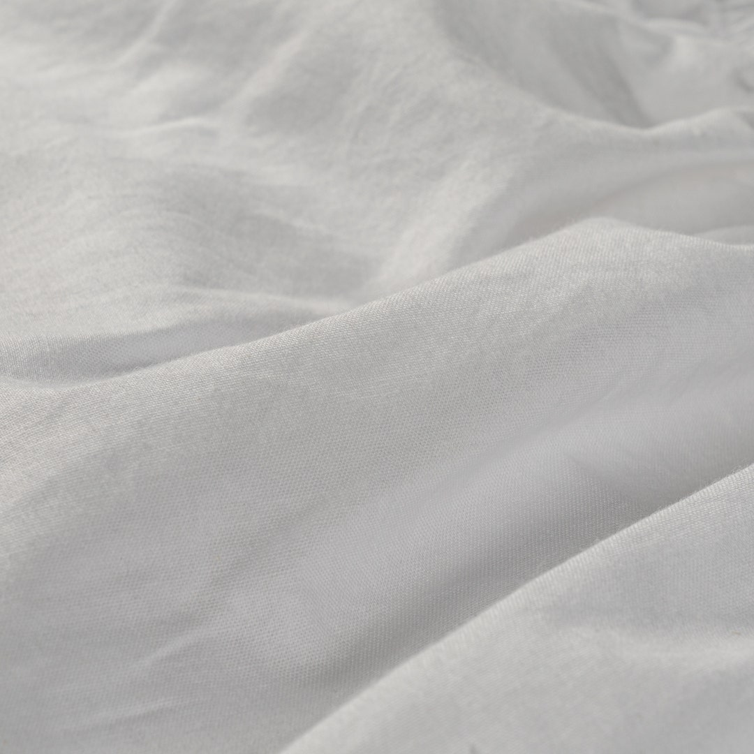 Gavin Washed Cotton Fitted Sheet -White