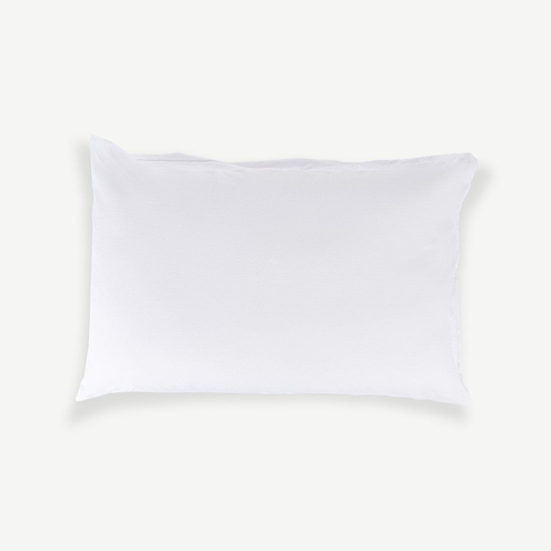 Gavin Washed Cotton Pillowcase Pair -White