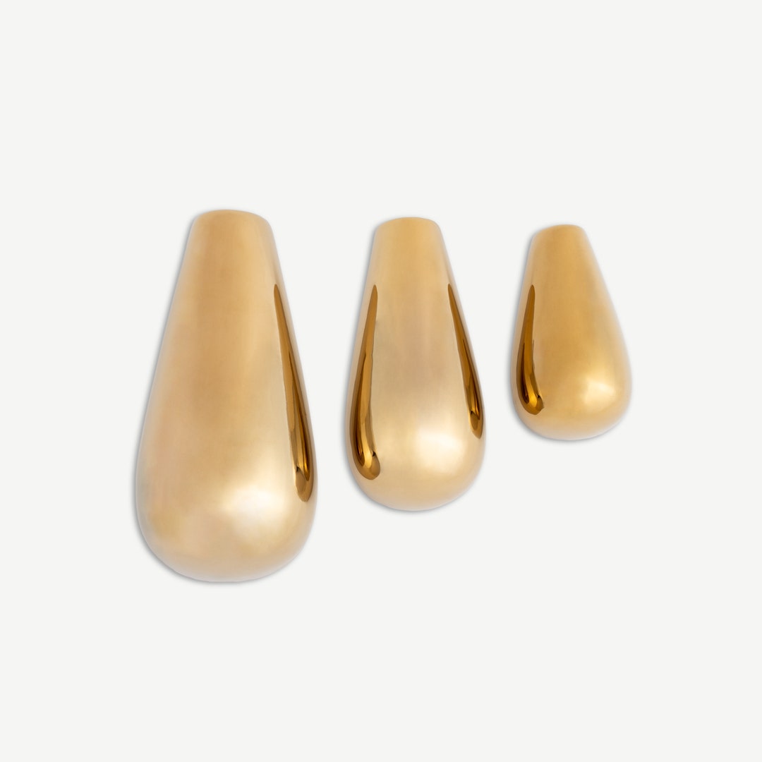 Gianna Wall Mount Planter Set Of 3pcs Gold