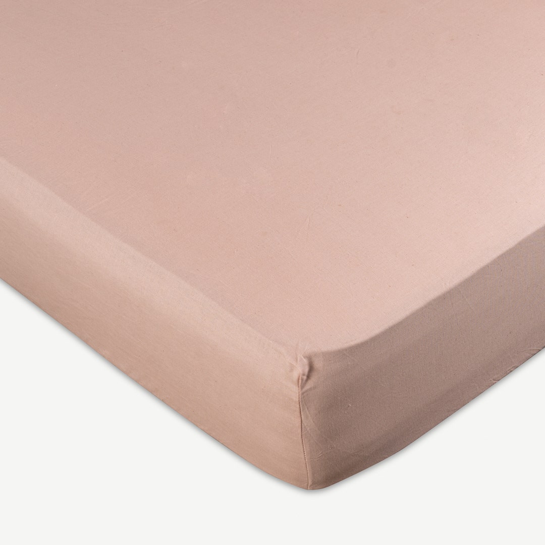 Giovanni Ctn Linen Fitted Sheet 160x200 Dusty Pink