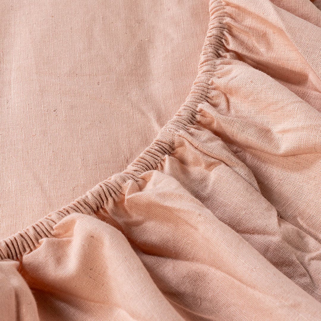 Giovanni Ctn Linen Fitted Sheet 200x200 Dusty Pink