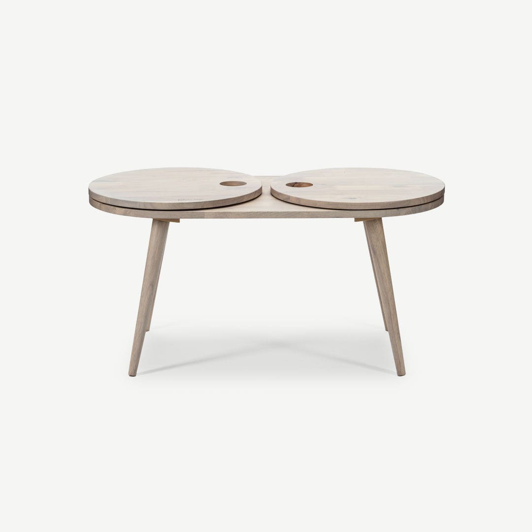 Glenn Center Table Whitewash