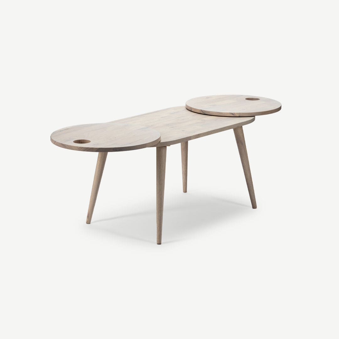 Glenn Center Table Whitewash