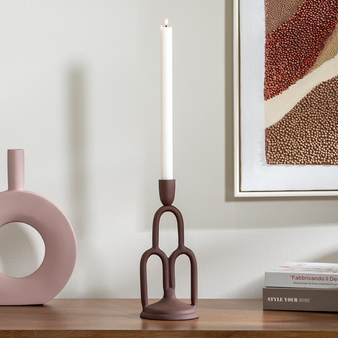 Guillermo Candle Holder - Brown