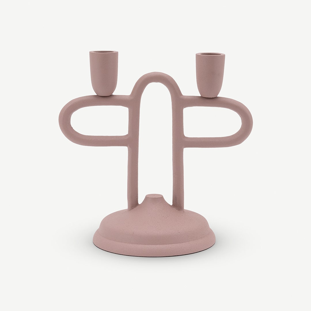 Guillermo Candle Holder - Dusty Pink