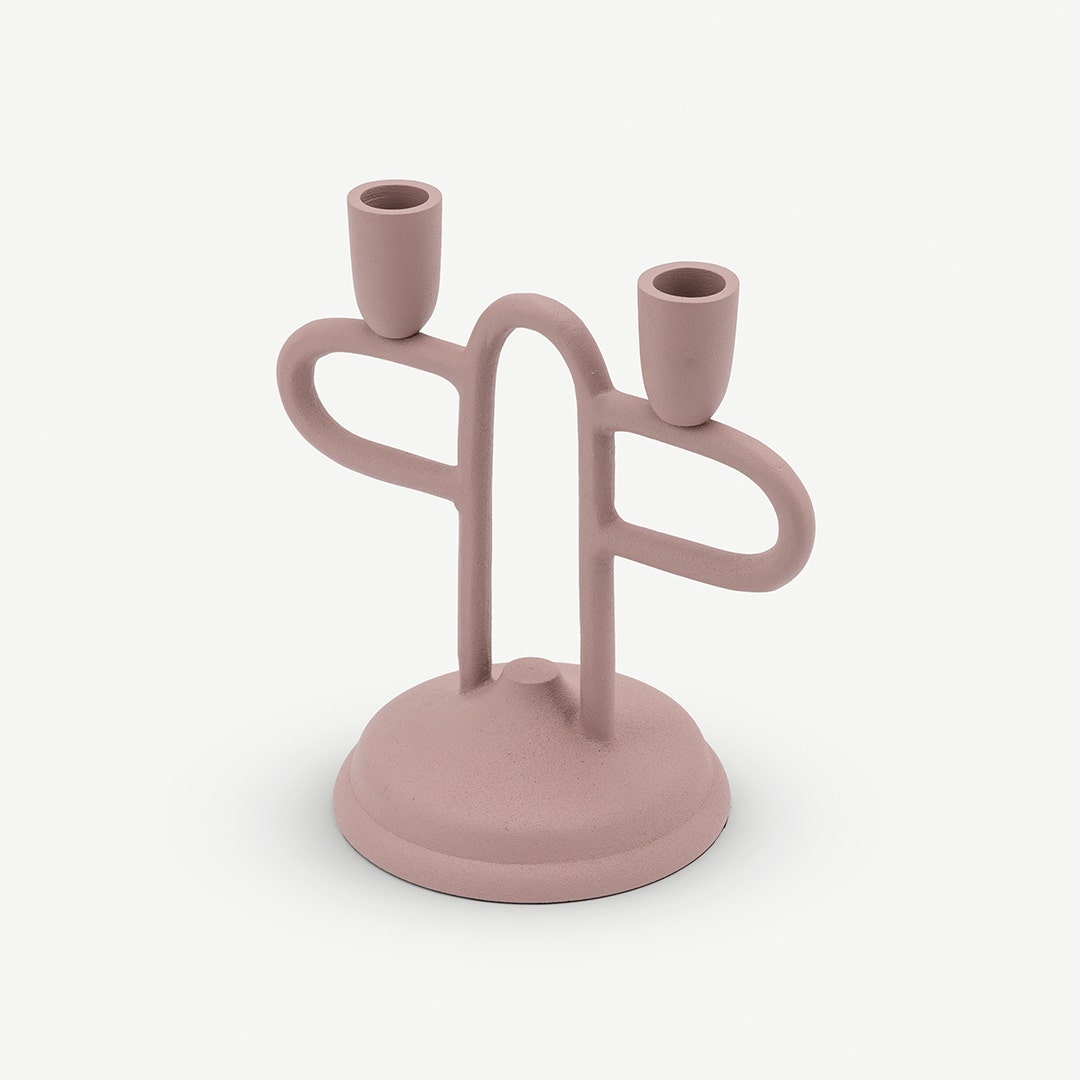 Guillermo Candle Holder - Dusty Pink