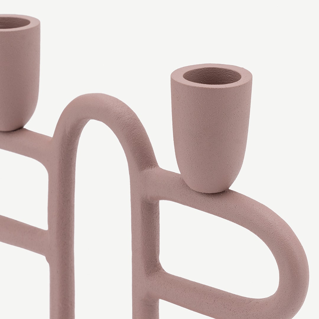 Guillermo Candle Holder - Dusty Pink