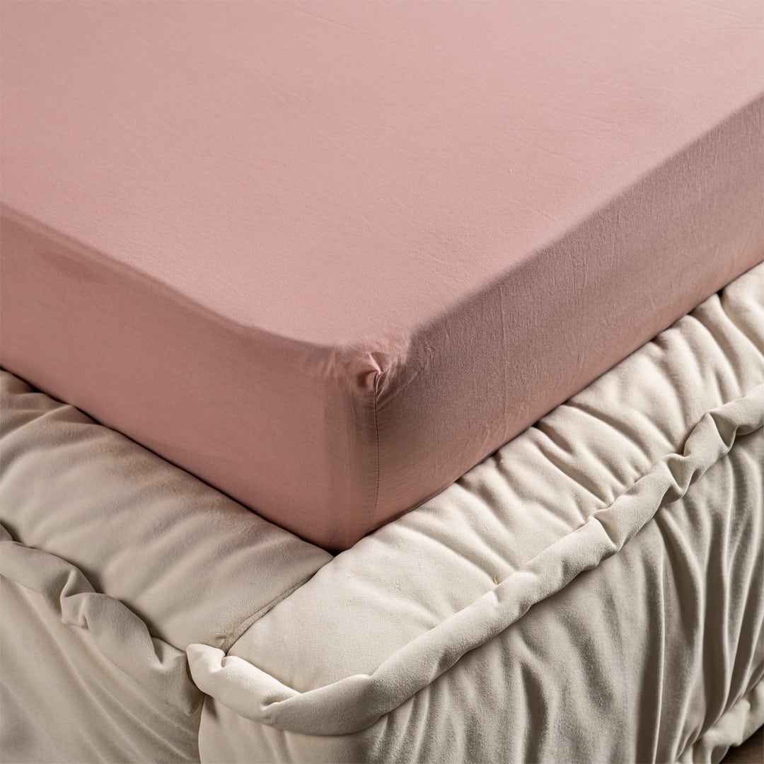 Jaha Fitted Sheet 120x200cm-Dusty Pink