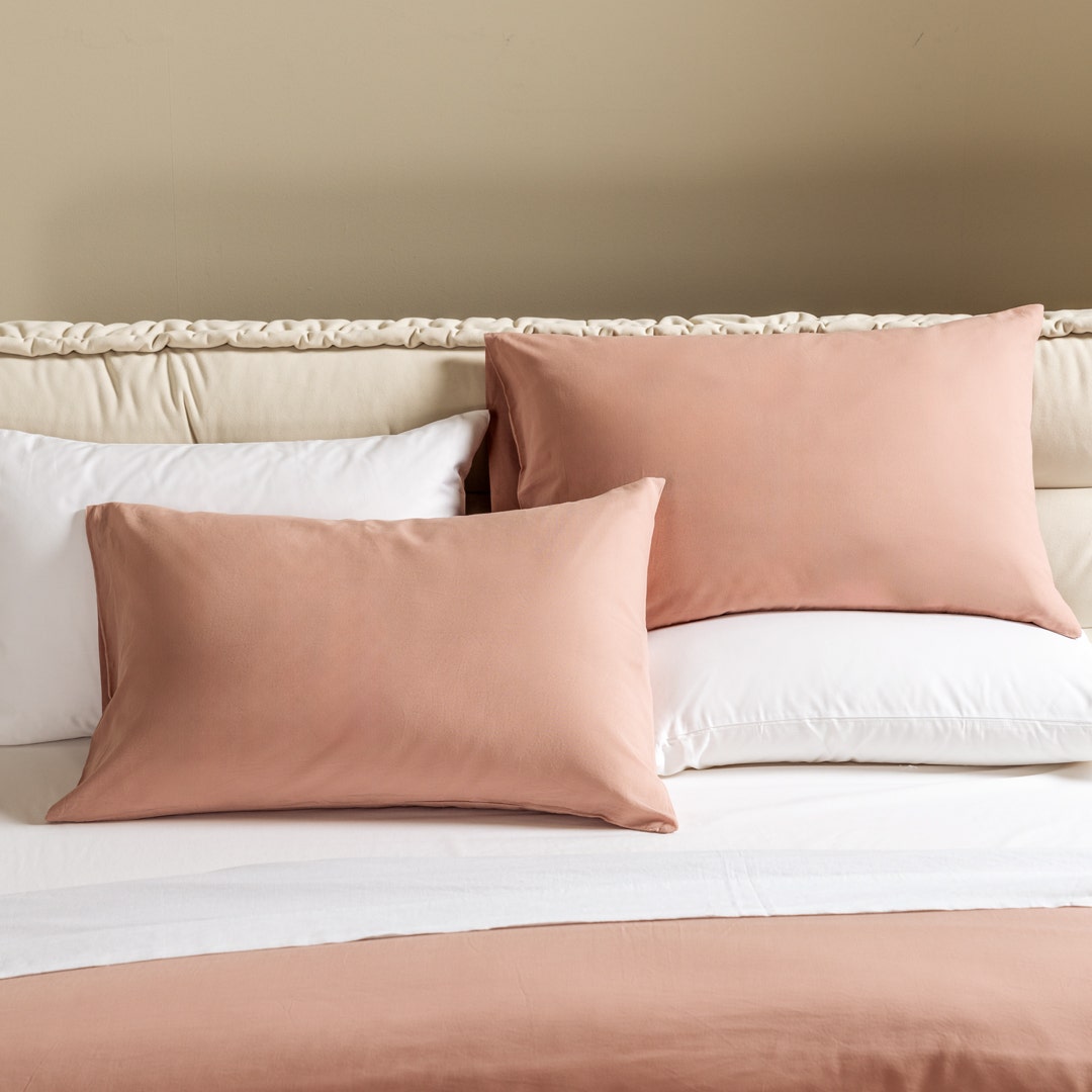 طقم أغطية وسائد جاهة - وردي باهت