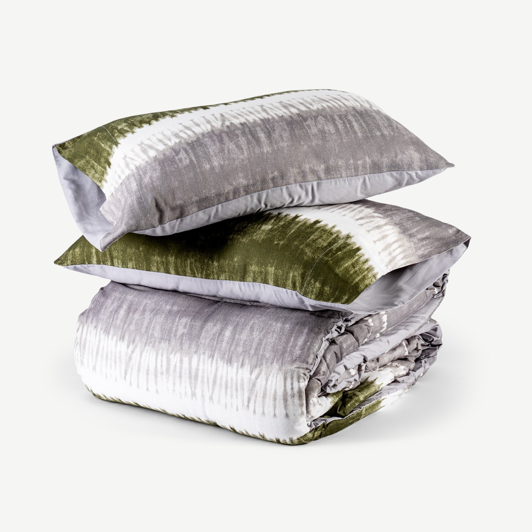 Jasper Weave Printed Comforter Set -Grey