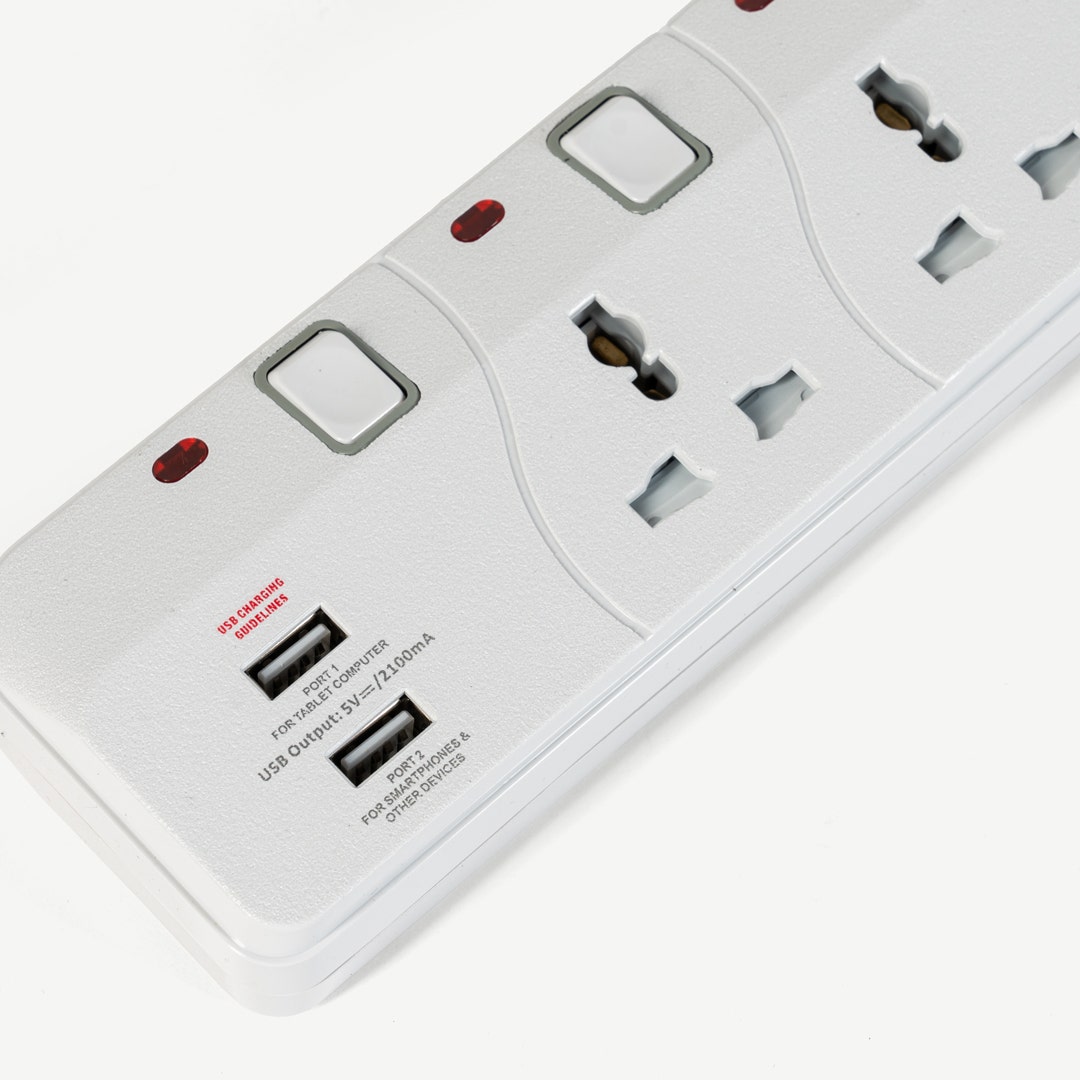 Jaxen 4 Way Extension 2M Cord W/USB Port