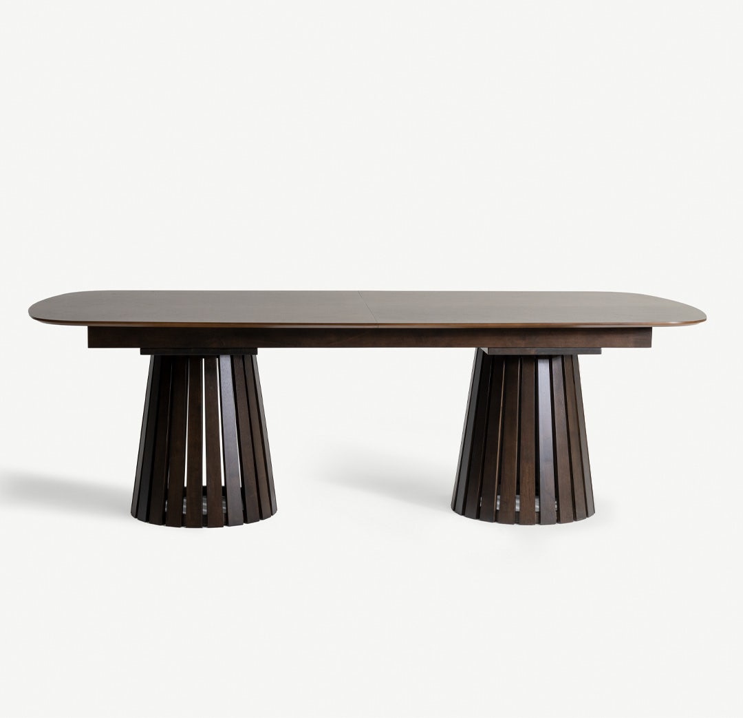 كارميل طاولة طعام قابلة للتمديد 8 أشخاص - جوز