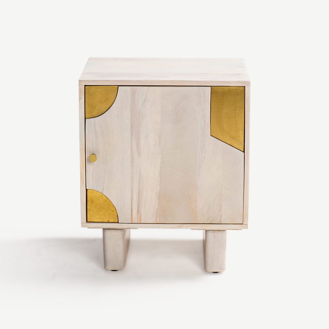Kasper Bedside Table White