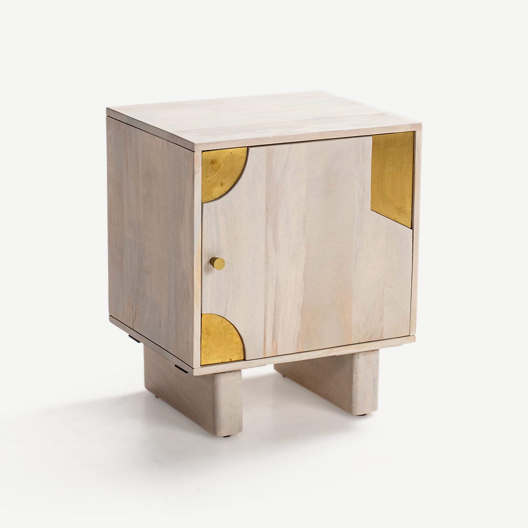 Kasper Bedside Table White