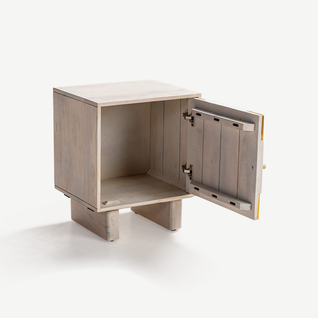 Kasper Bedside Table White